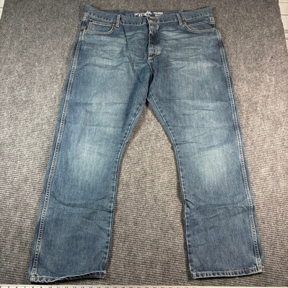 Wrangler Retro Relaxed Bootcut Jeans Mens 42x32 Blue Excellent 10WRT20RT